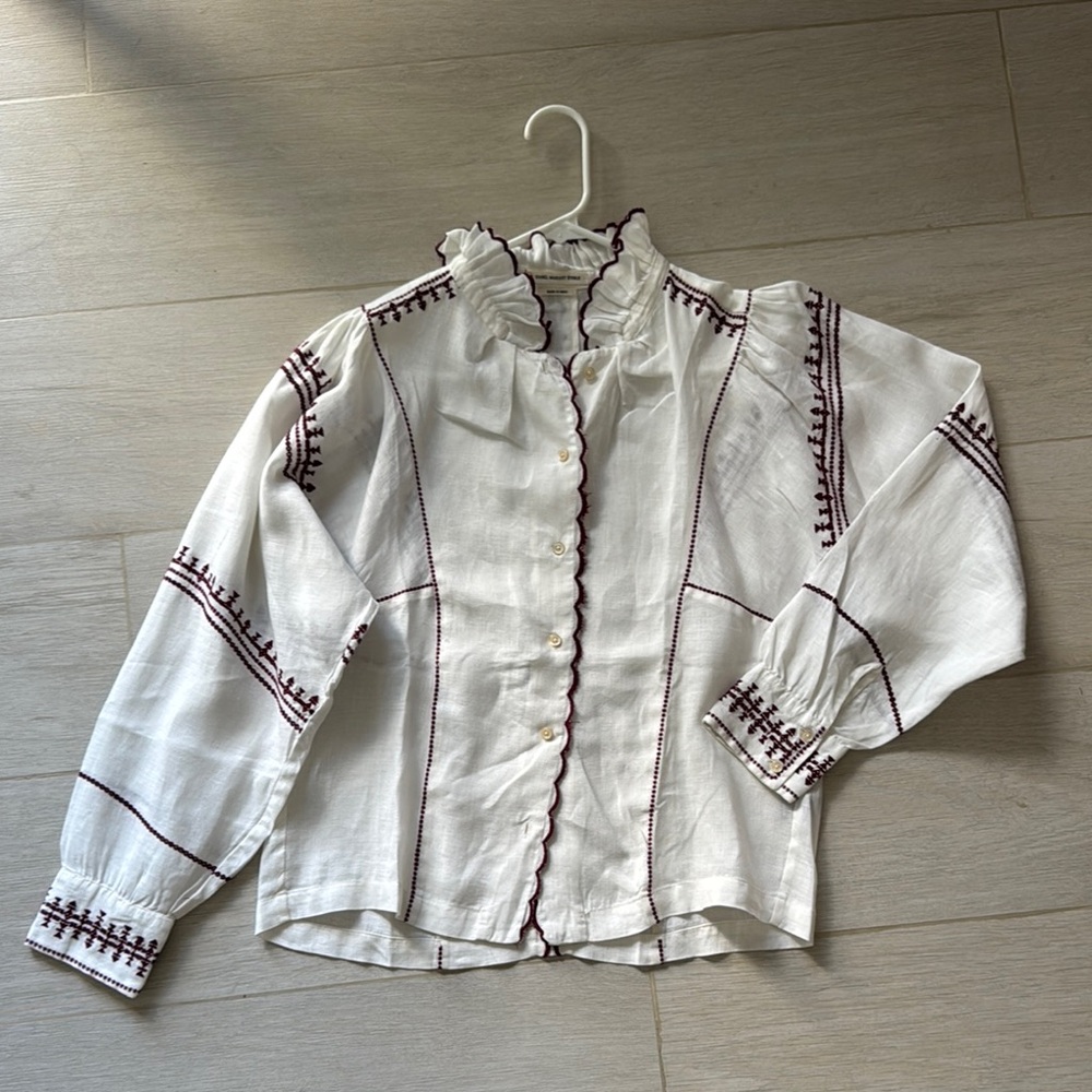Isabel Marant Etoile Embroidered Details linen shirt